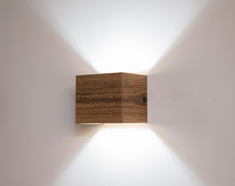 Lámpara de aplique de madera de pared / Industrial hecha a mano / Iluminación de decoración del hogar / Luces de pared