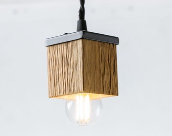 Lumière en bois, Lumière minimaliste, esthétique scandinave, Chêne, Vrai bois récupéré, Esthétique de ferme, Moderne, Industriel