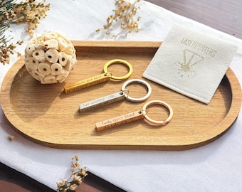 Keychain personalized with text & logo engraving