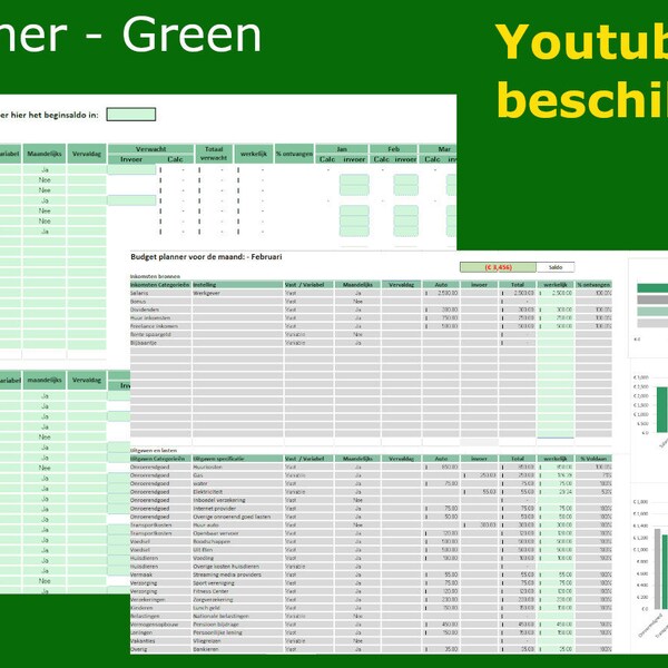 Slimme Budget planner - Groen (Nederlandstalig)