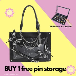 Butterfly Ita bag with large pin display