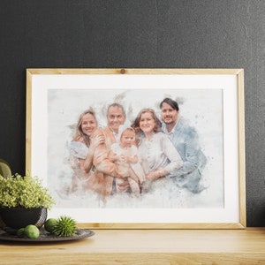 Benutzerdefinierte Aquarell Familienporträt, Familien Illustration, benutzerdefinierte Porträt vom Foto, personalisierte Aquarell Porträt, Geschenk für Mama & Papa