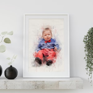 Portret dziecka akwarelowy, niestandardowy portret dziecka, portret dziecka ze zdjęcia, portret cyfrowy, niestandardowe malowanie portretów, prezent dla dziecka