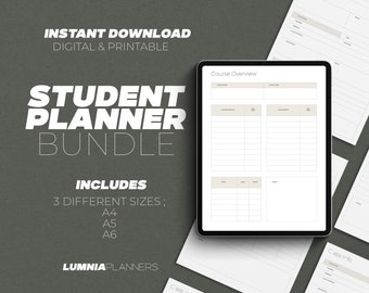 assignment deadline tracker Student Planner | Student Digital Planner | College Student Planner | Student Planner Printable | Academic Planner | A4 A5 A6 PDF