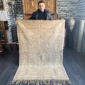 1880’s Antique Rug, Armenian Rug, Old Rug, Ultra Thin Rug, Mercerize Rug, Unique Rug, Work Of Art From The Ottoman Palace, Collection Rug