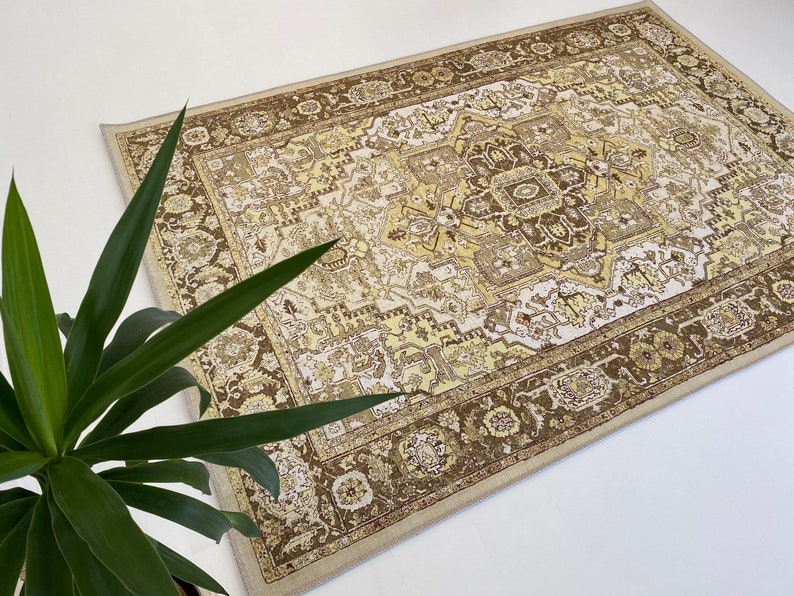 Large Green Rug Persian Rug Heriz Rug Washable Rug 5x7 Etsy