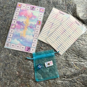Sparspiel Traumland + Würfel & Figur, Spar Challenge, Budgeting, Challenge, Geld Challenge, für A6 Binder, Budget Binder, Tracker