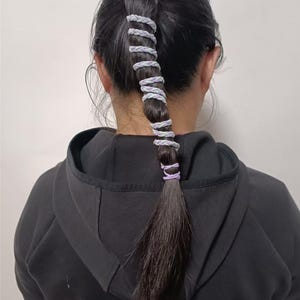 2PCS Ponytail Wrap Elastic Spiral Hair Ties for Long Thick Curly Hair LONG HAIR TIE