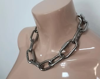 Collier chaîne tour de cou chaîne | Heavy Duty Chunky Silver Thick Queer Nonbinary Jewelry, Punk, Goth, Alternative, Grunge, Industrial, Emo