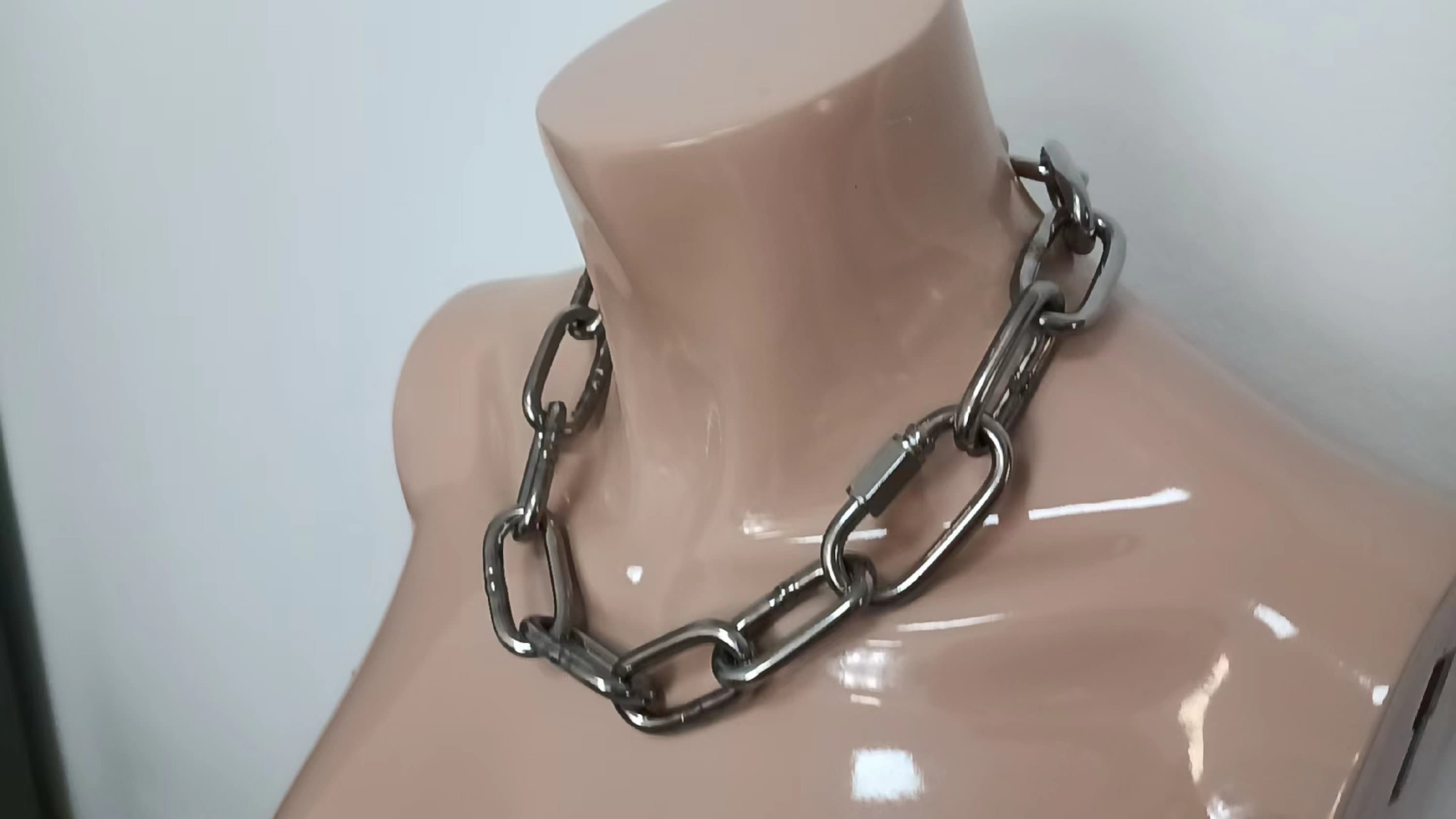 Heavy Duty Chunky Chain Choker: Stainless Steel Punk Goth Necklace