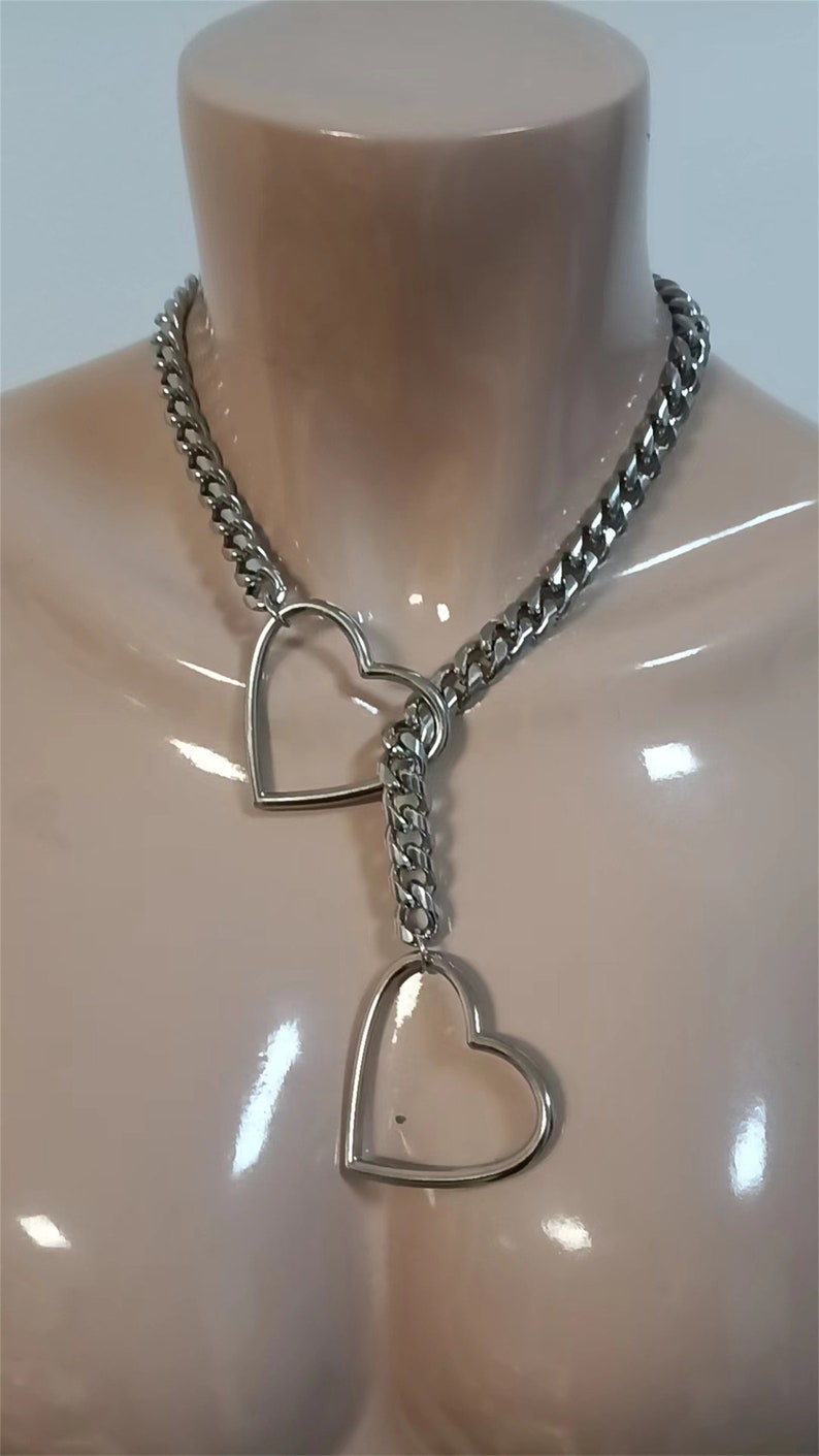 Collana a catena a forma di cuore immagine 3