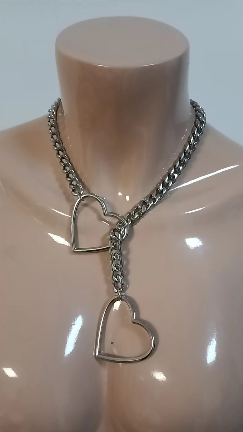 Heart Slip Chain Necklace 26 inches