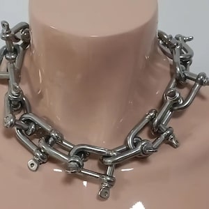 Anchor Chain Choker: Stainless Steel Punk Goth Necklace