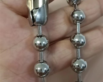 Große 10mm Chunky Ball Perlen übergroße Kette Edelstahl Halskette Silber