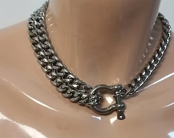 Cuban Chain Necklace Thick Chain Necklace Double Chain Necklace Chunky Chain Necklace