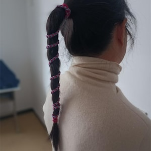 2PCS Rip Tie Tangle Free Hair Tie,  Ponytail Wrap Elastic Spiral Hair Ties for Long Thick Curly Hair LONG HAIR TIE
