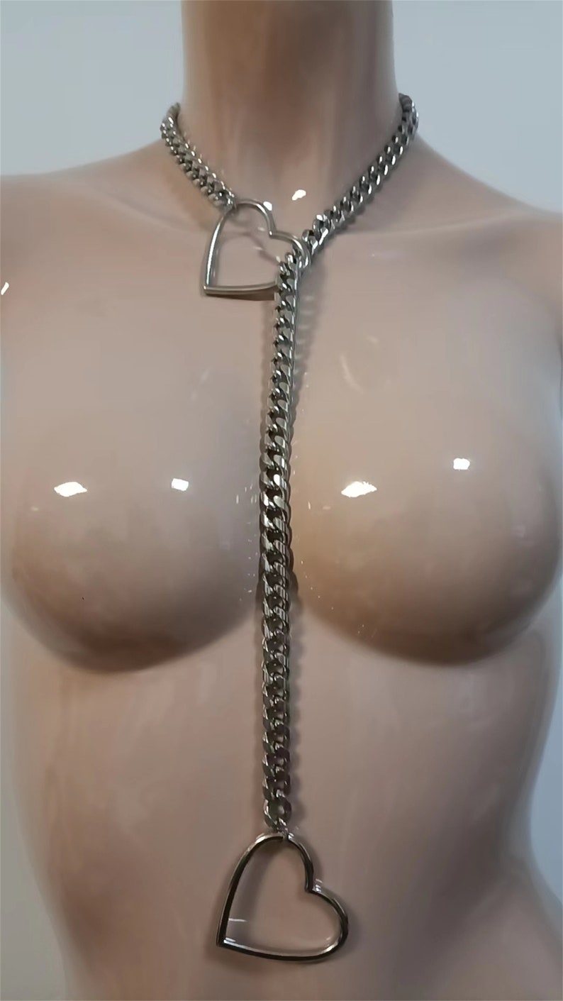 Heart Slip Chain Necklace 36 inches