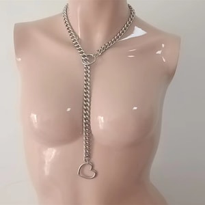 Heart and O-ring Slip Chain Necklaces Chain Choker image 5