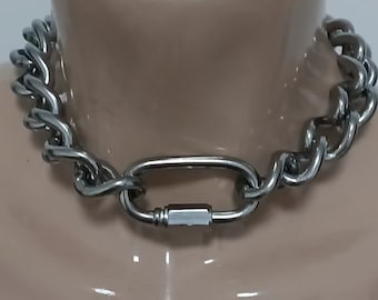 Stainless Steel Twisted Chain Necklace | Heavy Duty Chunky Silver Jewelry, Queer, Punk, Goth, Alternative, Grunge, Industrial, Emo Custome
