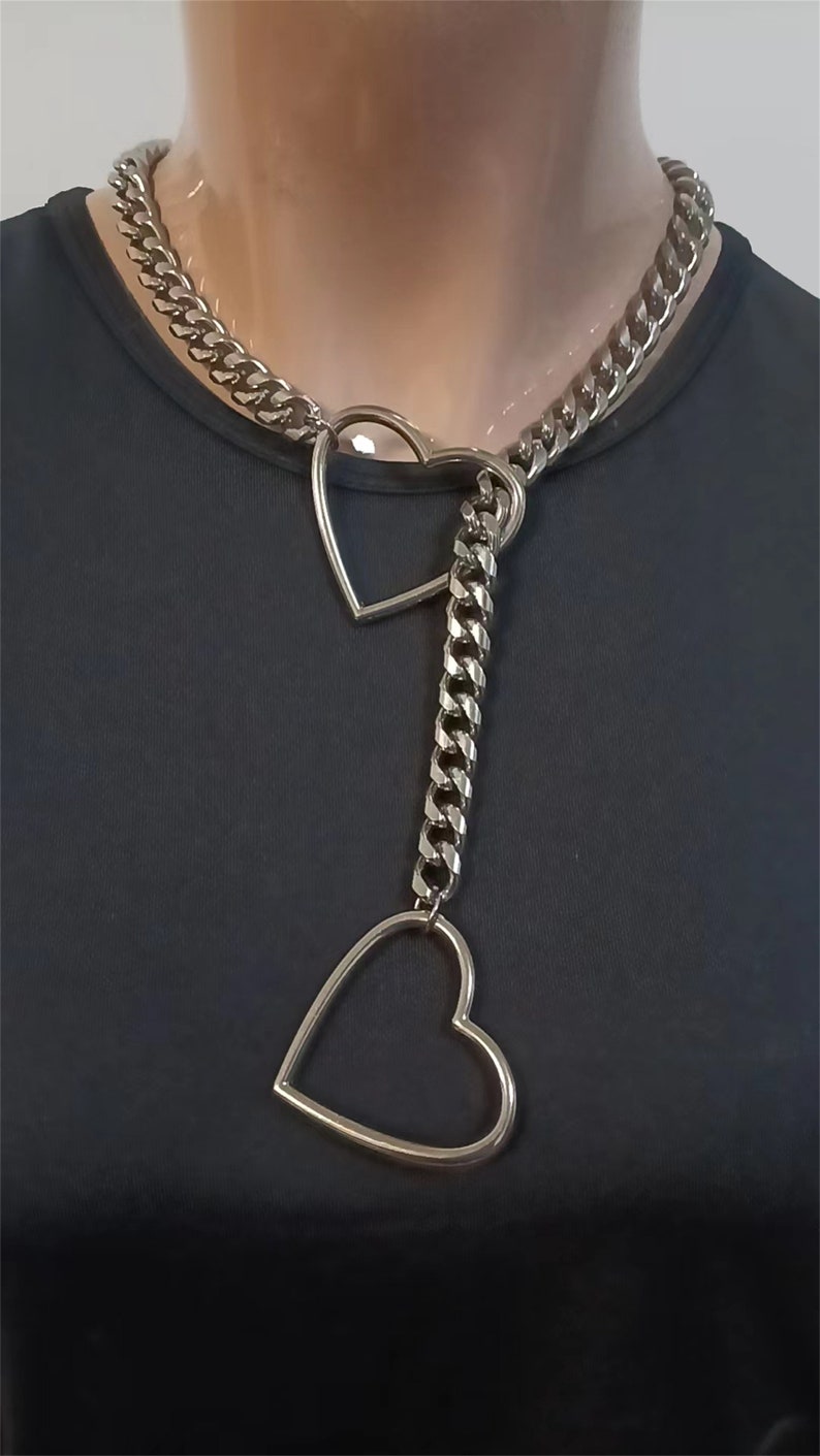 Collana a catena a forma di cuore 32 pollici