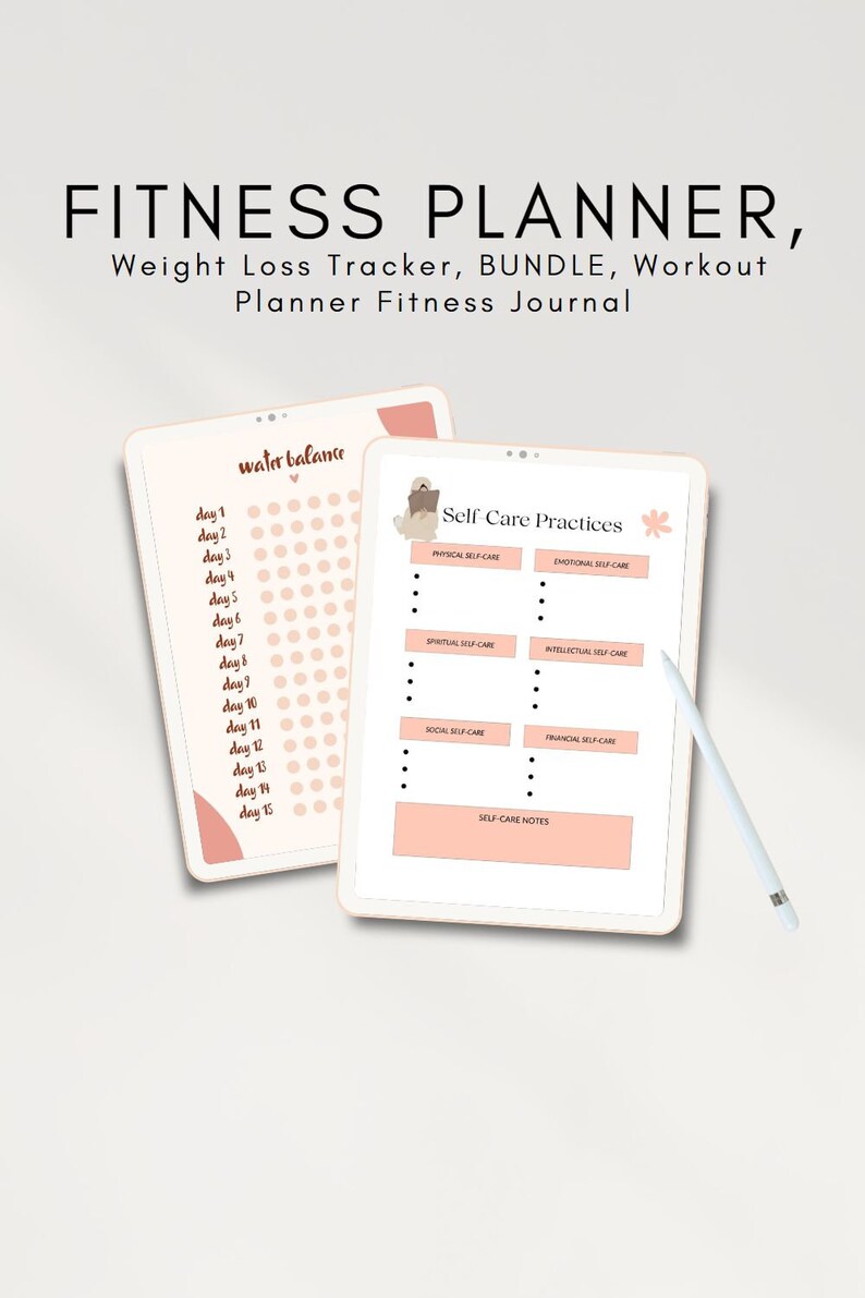 Fitness Planner Weight Loss Tracker BUNDLE Workout Planner Etsy