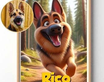 Animal portraits - Cartoon pet portraits - Pet posters - Disney-style pet portraits