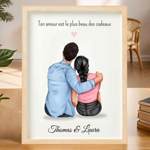 Personalisiertes Paarportrait, Personalisiertes Paarposter, Personalisierter Paarrahmen, Personalisiertes Paargeschenk