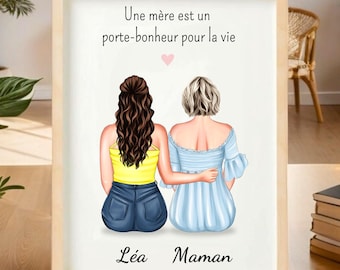 Mother's Day poster, personalized Mother's Day, original gift for mom, Mother's Day frame, Mother's Day portrait