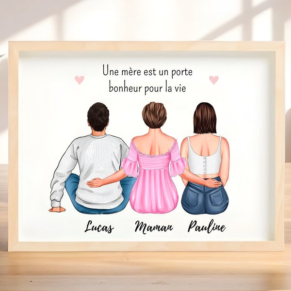 Fête des mères personnalisé, affiche fête des mères, cadeau fête des mères, cadre fête des mères, portrait fête des mères, maman