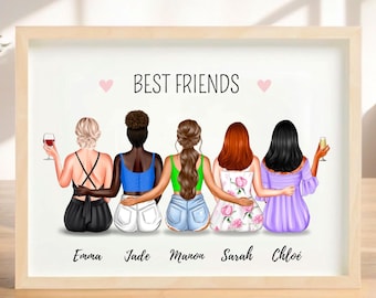 Personalized poster for friends, gift for a colleague, personalized bachelorette party gift, personalized gift for a friend, gift for a friend or colleague, bachelorette party gifts