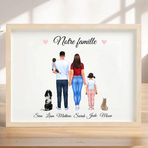Affiche famille personnalisée - Cadeau original fête des mères - Affiche personnalisée fête des mères -Cadre famille - Portrait famille