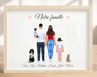 Personalized family poster - Personalized gift - Family frame - Family portrait - Family picture