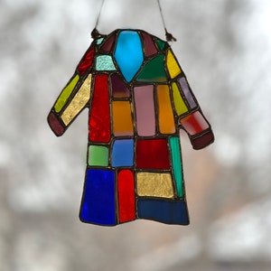 Stained Glass Dolly Parton Coat of Many Colors
