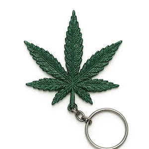 Pot leaf 3D Printed Keychain