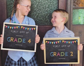 First Day of School Printable Sign Set - Kindy & Prep to Grade 12