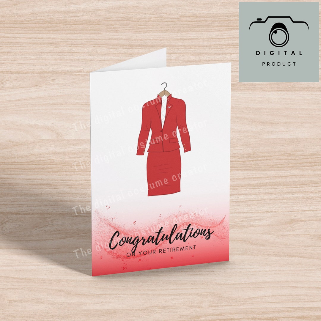 Congratulations on Your Retirement Air Hostess Card to Download and
