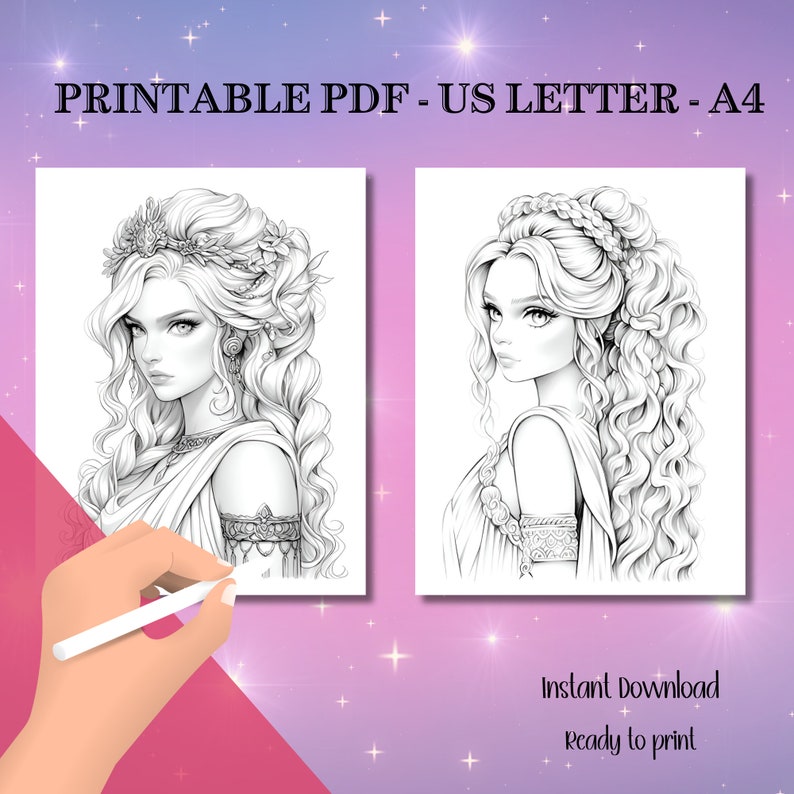 greek goddesses coloring pages