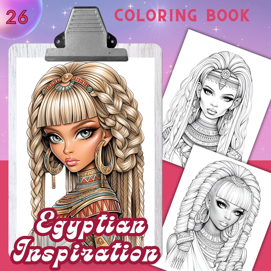 EGYPTIAN INSPIRATION- 26 Coloring Pages, Coloring Book for Adults and ...