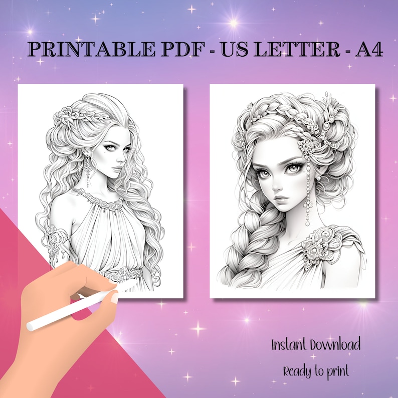 greek goddesses coloring pages