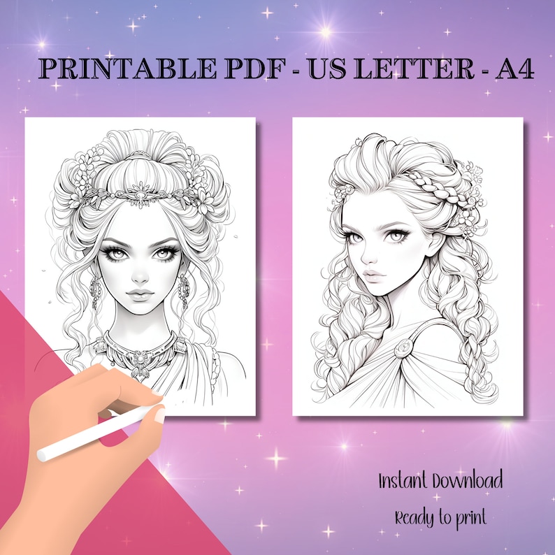 greek goddesses coloring pages