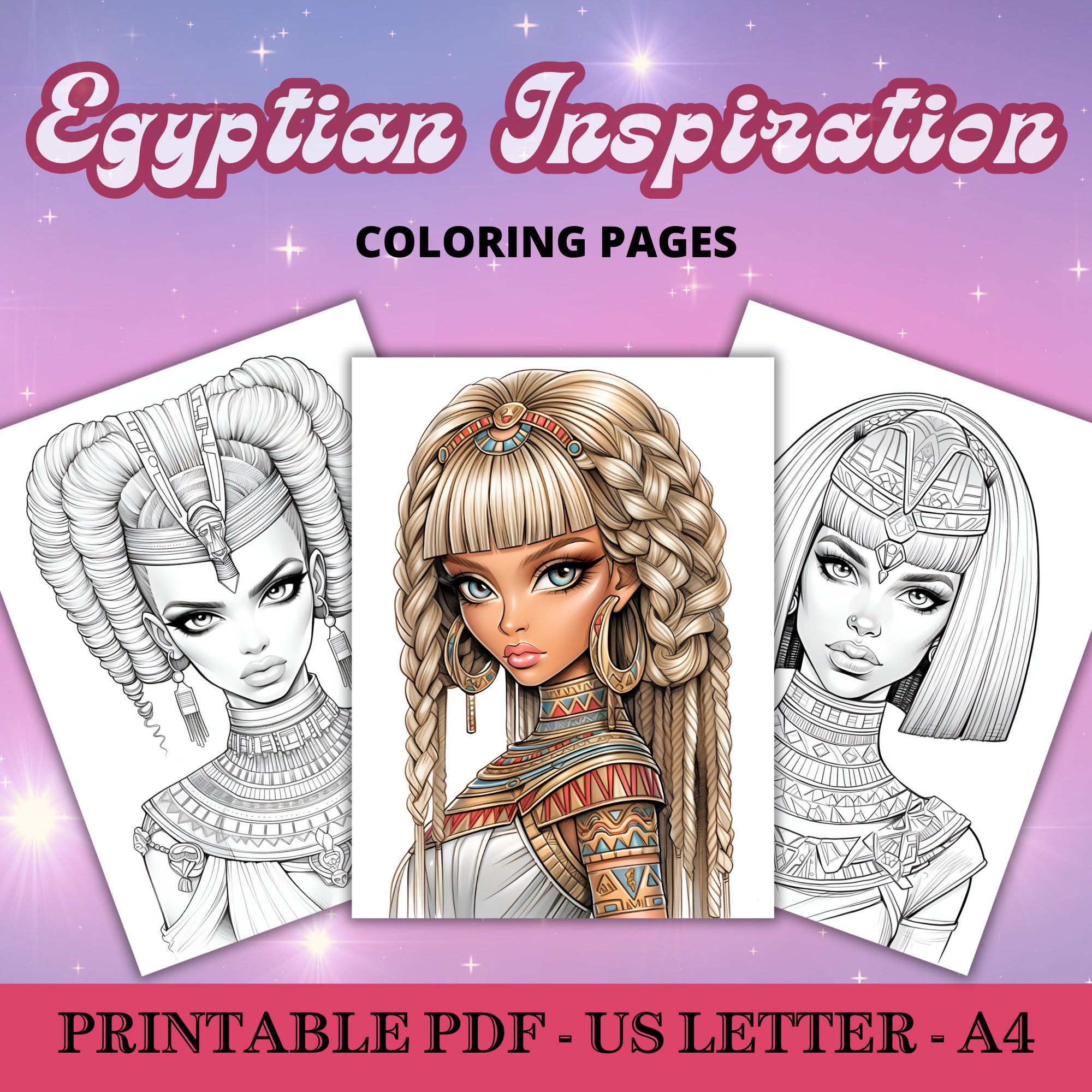 EGYPTIAN INSPIRATION- 26 Coloring Pages, Coloring Book for Adults and ...