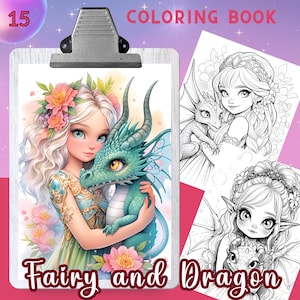 FEE und DRACHE Malbuch, Entspannende und Inspirierende Designs zum Stressabbau und für Achtsamkeit, 15 einzigartige Illustrationen, zum Ausmalen