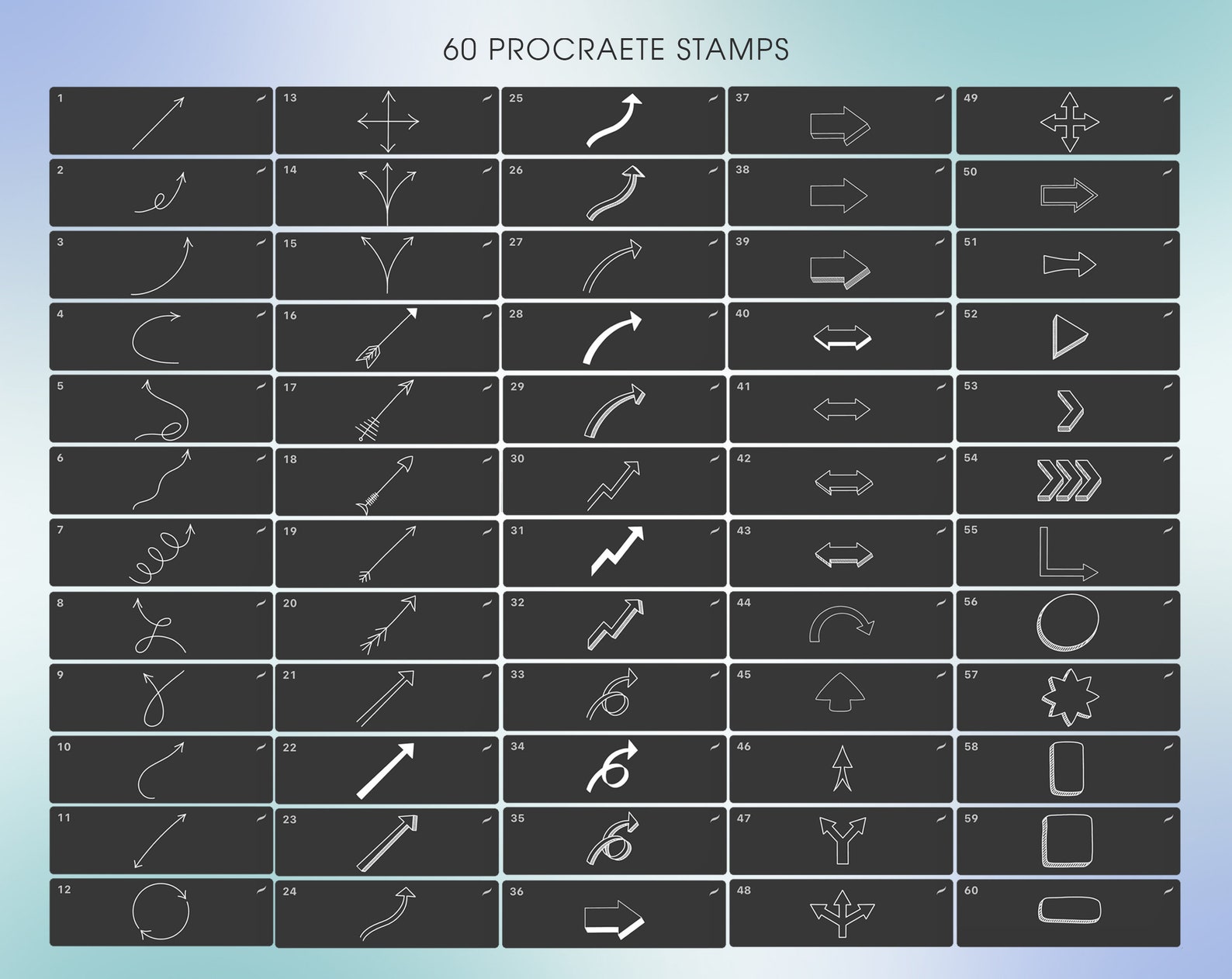 Procreate Arrow Stamps Arrow Brushes Procreate Digital Etsy