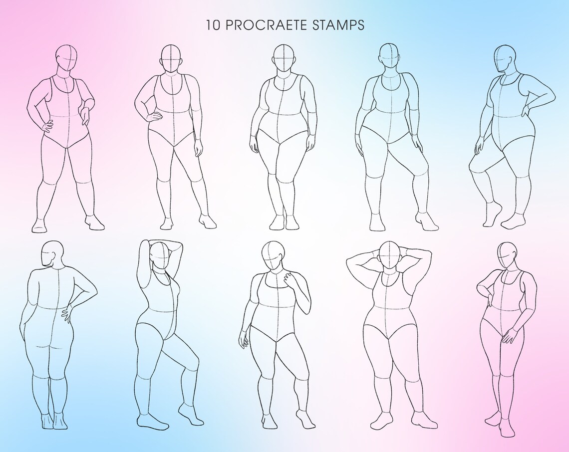 Plus Size Procreate Body Poses Procreate Female Procreate Etsy