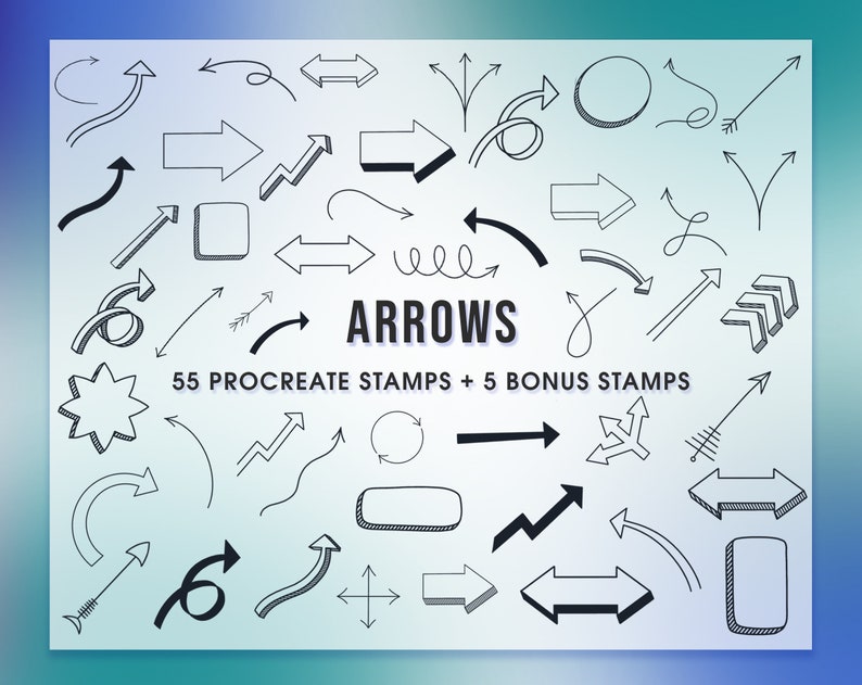 Procreate Arrow Stamps Arrow Brushes Procreate Digital Etsy