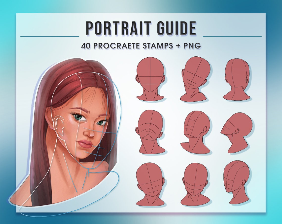 Procreate Portrait Stamps Procreate Face Stamps Procreate Etsy