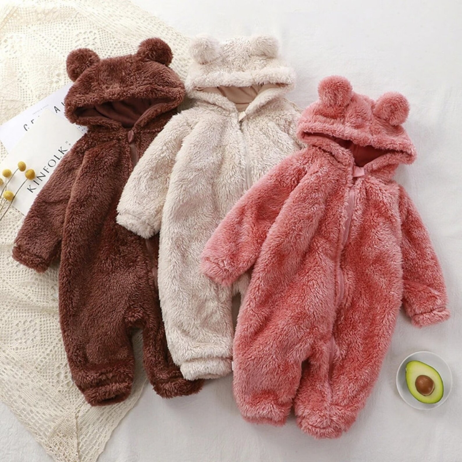 Cute Baby fluffy Bear Hooded Jumpsuit Toddlers, Baby Romper, Baby Boy
