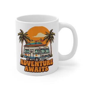 Camper Van Mug, Motorhome Coffee Cup, Camping Drinkware, Outdoor Adventure Gift, Traveler Tea Mug