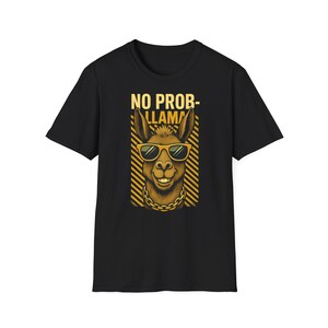 Llama T-Shirt &quot;&quot;No Prob-LLama&quot;&quot; lustiges T-Shirt, grafisches T-Shirt, Alpaka-Shirt, lustiges Tier-Top, süßes T-Shirt, Geschenk für Tierliebhaber.&quot;