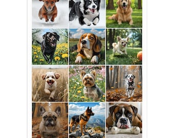 Calendario de pared colgante de razas de perros 2026 - Regalo personalizado